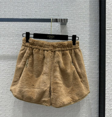 fendi plush Maillard color shorts
