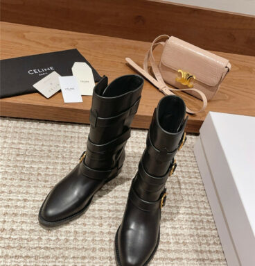 Celine Arc de Triomphe thick-soled motorcycle boots