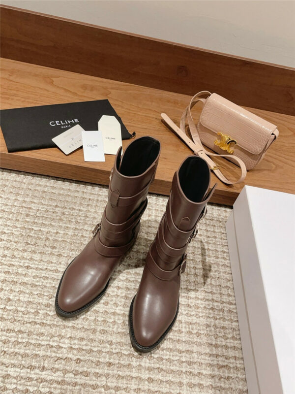 Celine Arc de Triomphe thick-soled motorcycle boots