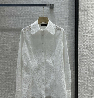 Dolce & Gabbana d&g palace style embroidered lapel lace shirt