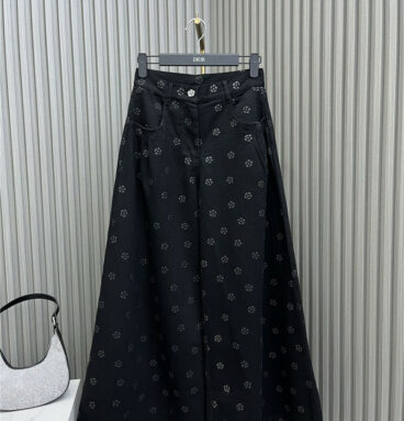 chanel three-dimensional taped wide-leg trousers
