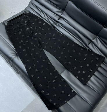 chanel three-dimensional taped flare trousers