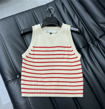 dior early spring knitted striped vest