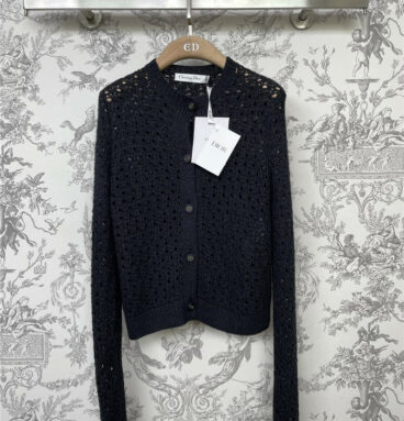 dior new early spring hollow knitted cardigan