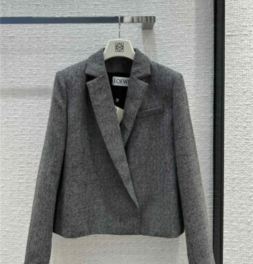 loewe gray wool mini suit