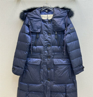 Burberry stand collar hooded patchwork down jacket