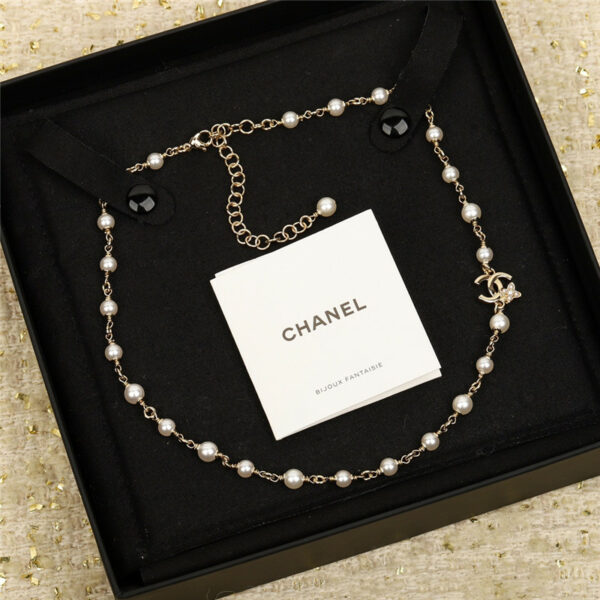chanel small flower double choker necklace