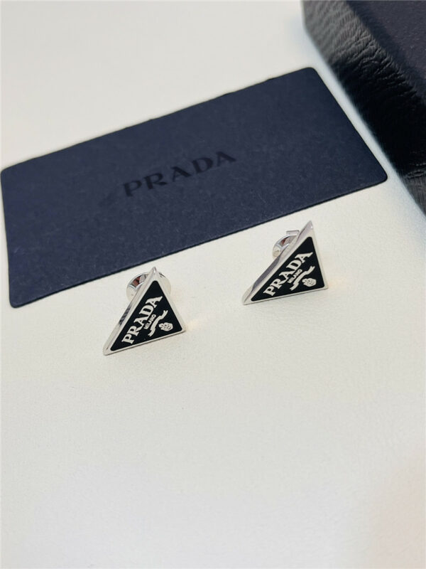 prada triangle brand earrings