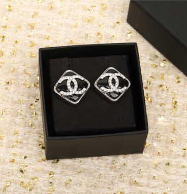 chanel square double C earrings