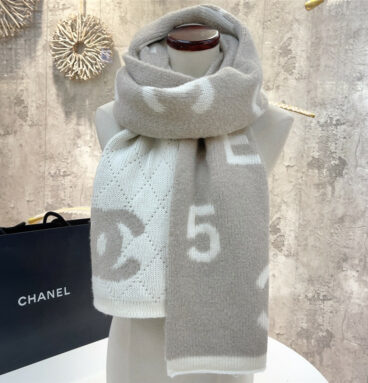 chanel size 5 cashmere scarf