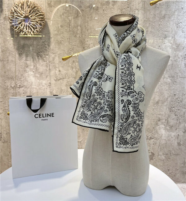 celine all-over three-dimensional cashmere scarf