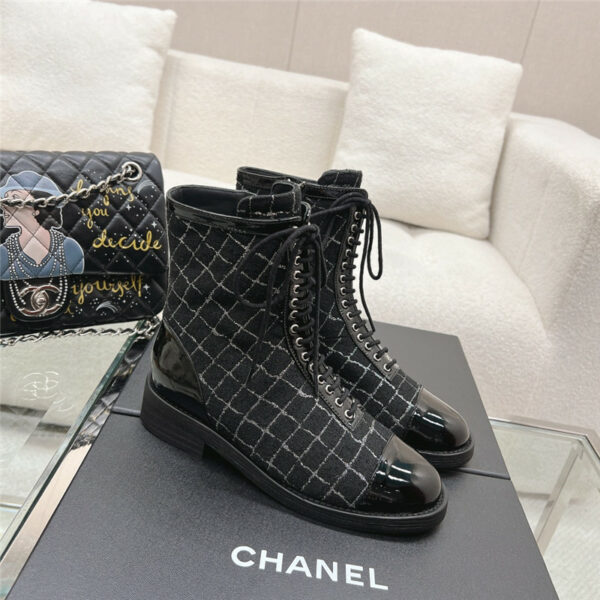 chanel new autumn and winter side pull short boots