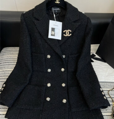 chanel buttoned mid-length coat
