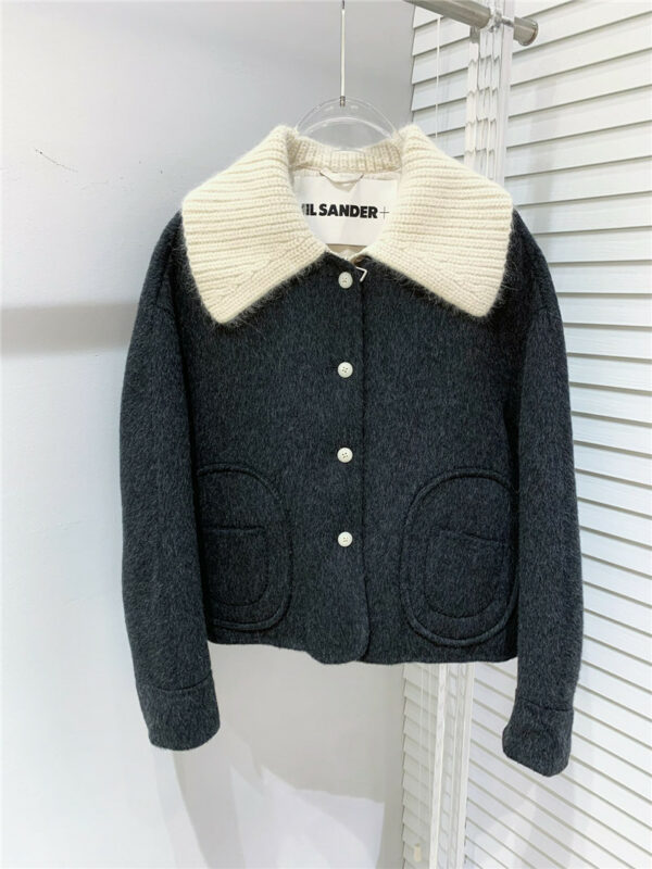 jil sander fur collar down vest + wool jacket two-piece set