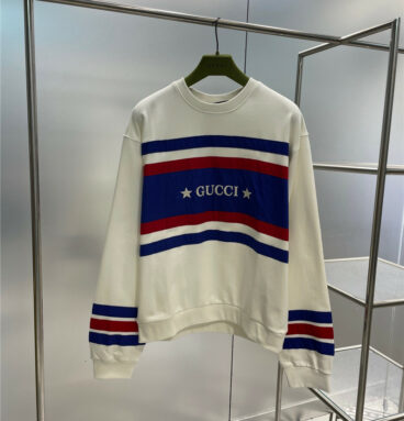 gucci embroidered cotton jersey sweatshirt