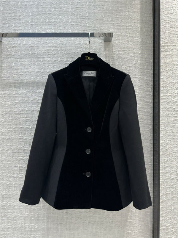 dior velvet patchwork premium black suit