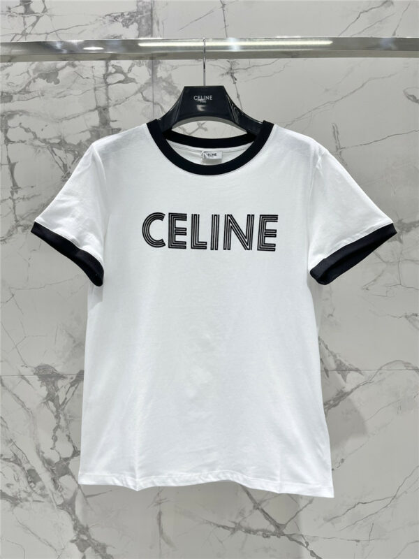 celine contrast letter short-sleeved T-shirt