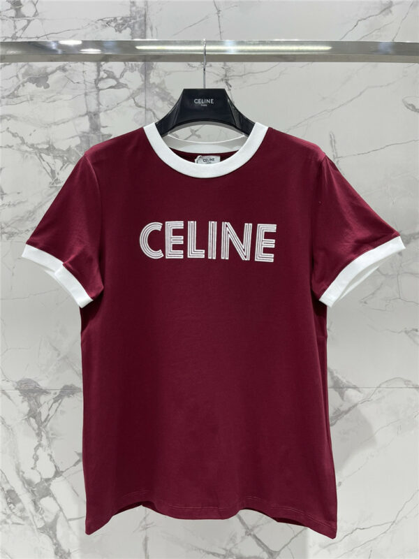 celine contrast letter short-sleeved T-shirt