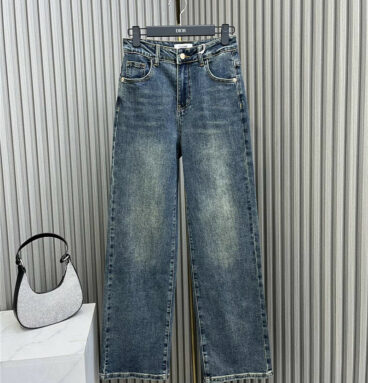 celine straight wide leg jeans