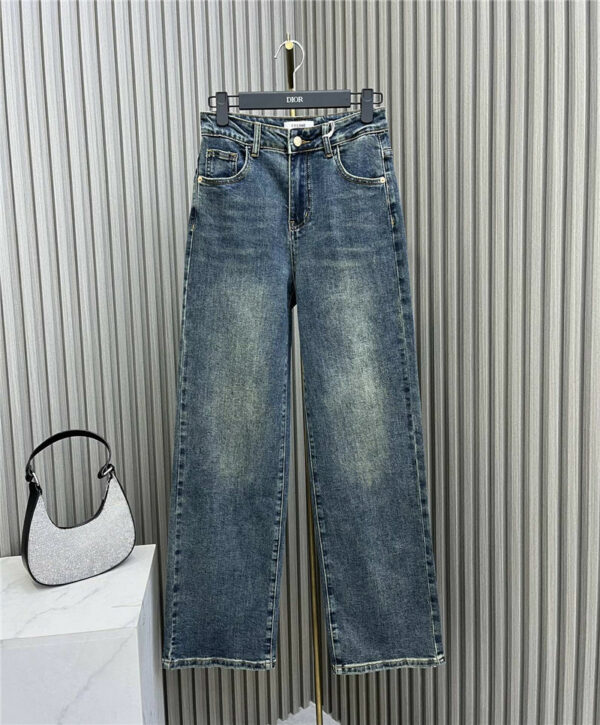 celine straight wide leg jeans