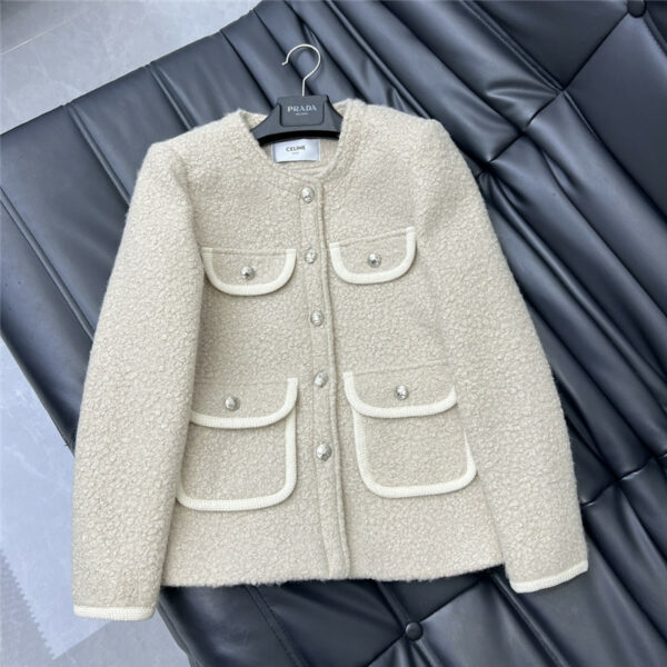 celine wool pocket coat