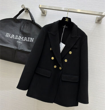 Balmain's new double-breasted lapel collar wool blazer
