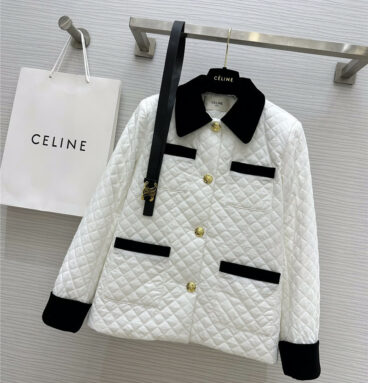 celine velvet contrast cotton jacket