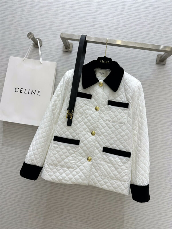 celine velvet contrast cotton jacket