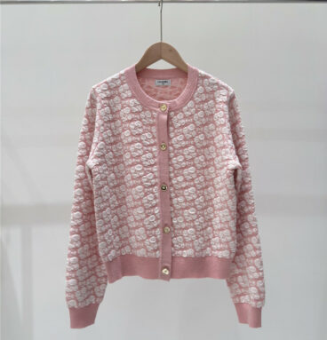 chanel new flower round neck knitted cardigan