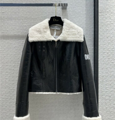 dior fur all-in-one motorcycle jacket