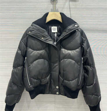 Hermès genuine leather down jacket