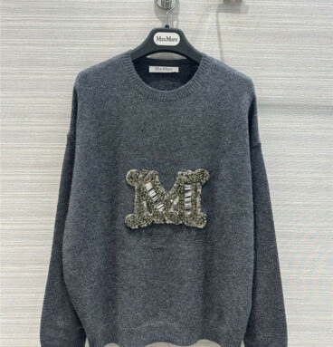 MaxMara handmade diamond lettered cashmere sweater
