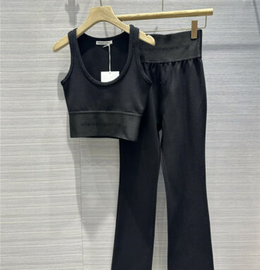 alexander wang slim vest + bootcut leggings set