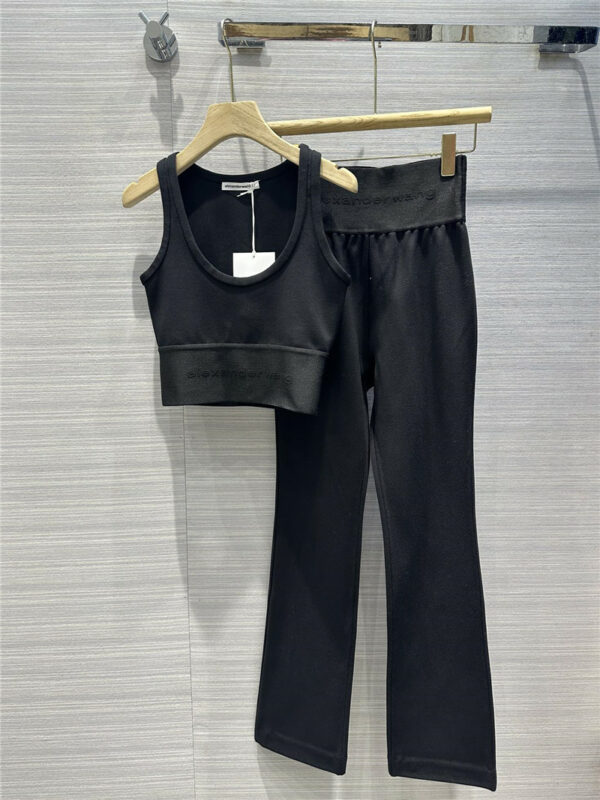 alexander wang slim vest + bootcut leggings set
