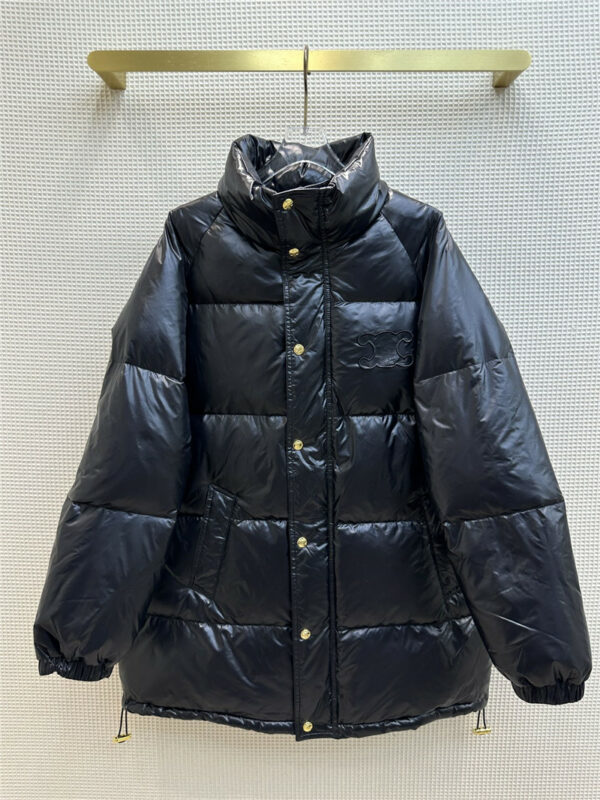 celine stand collar mid-length down jacket