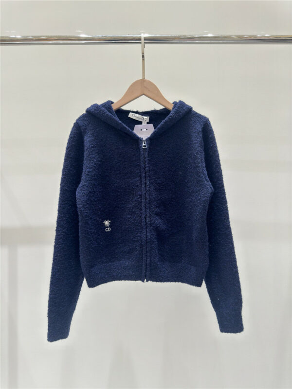 dior navy blue knitted jacket