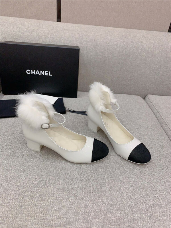 chanel new furry high heels