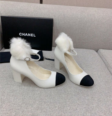 chanel new furry high heels