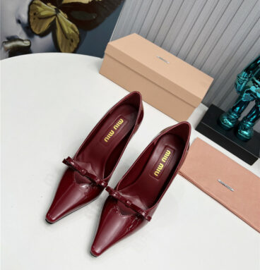 miumiu new two-color stitching high-heeled sandals