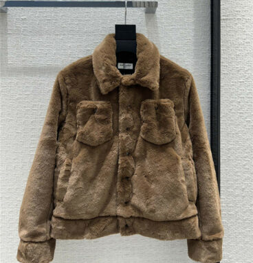 YSL new hazelnut fur jacket