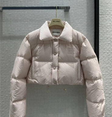 miumiu pink short bread down jacket