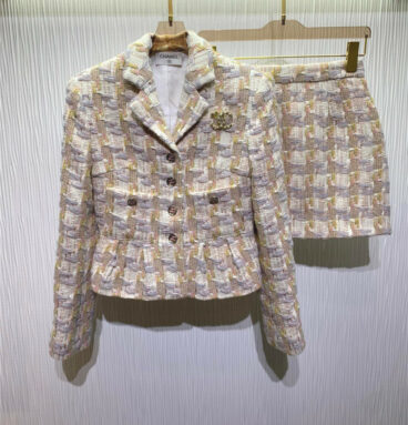 chanel new fashionable and generous tweed woven suit