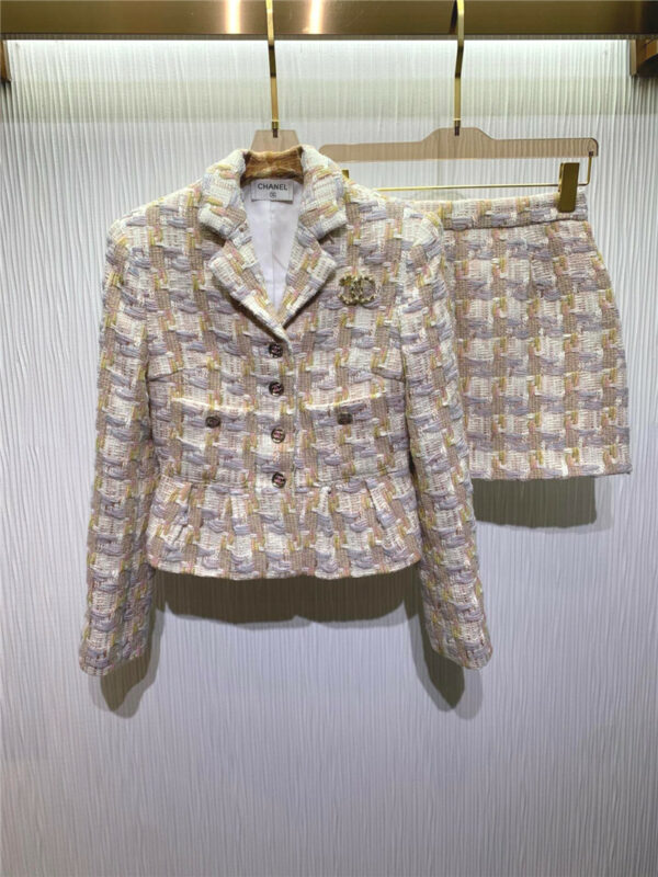 chanel new fashionable and generous tweed woven suit