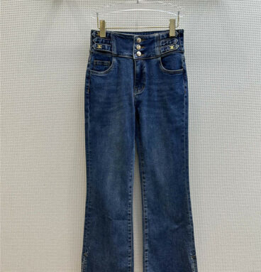 celine high waist slit jeans