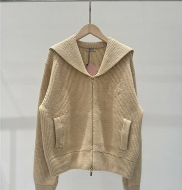 miumiu classic letter hat knitted cardigan