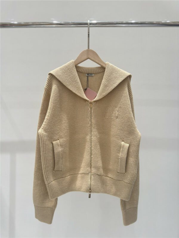 miumiu classic letter hat knitted cardigan