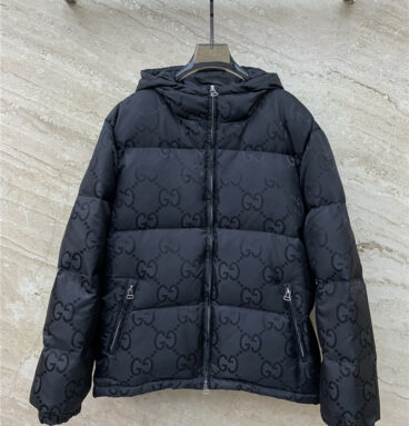 gucci new double G canvas down jacket hooded jacket