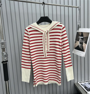 dior lucky star striped shawl two-piece cashmere sweater set