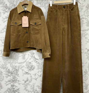 miumiu early spring new corduroy trousers suit
