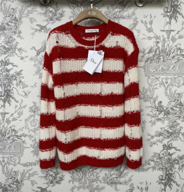 dior new autumn and winter striped hole sweater